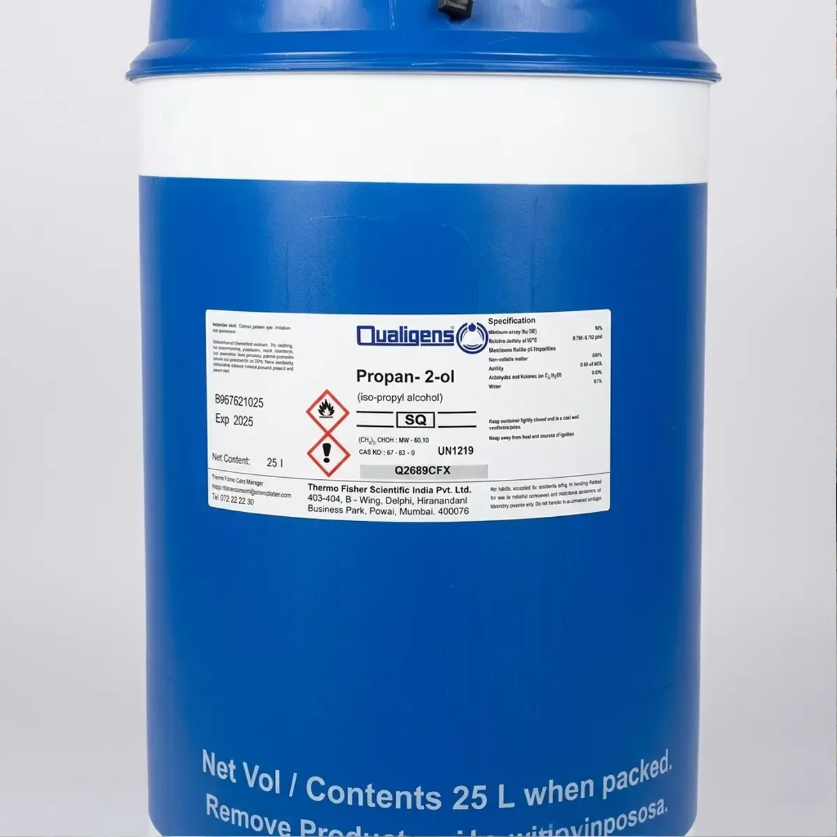 IPA Isopropyl alcohol SQ 25l