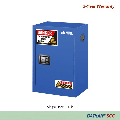 Safety Cabinets for Acid Corrosives DH.SCC07 1 Door, Manual, 1-Shelf, 70Lit