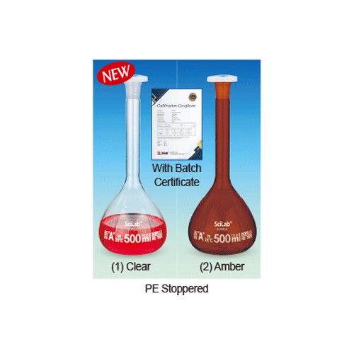 Flask, Volumetric, A-Class, Clear, with PE SL.Fla1304